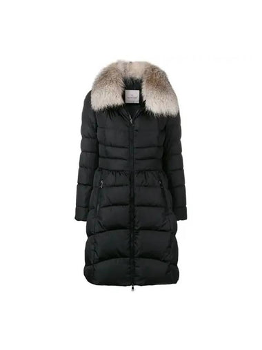 Hirondelle Fox Fur Collar Long Padding Black - MONCLER - BALAAN 1