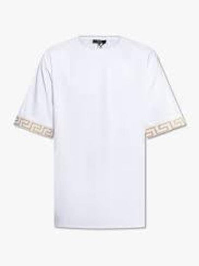 Greca-Trim Crewneck Short Sleeve T-Shirt White - VERSACE - BALAAN 2