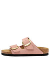 Arizona Big Buckle Nubuck Leather Slippers Pink - BIRKENSTOCK - BALAAN 2