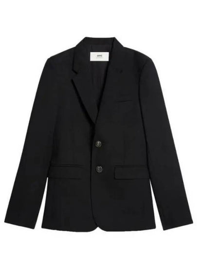 Single Breasted Blazer Jacket Black - AMI - BALAAN 2