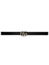 GG Marmont Thin Leather Belt Black - GUCCI - BALAAN 1