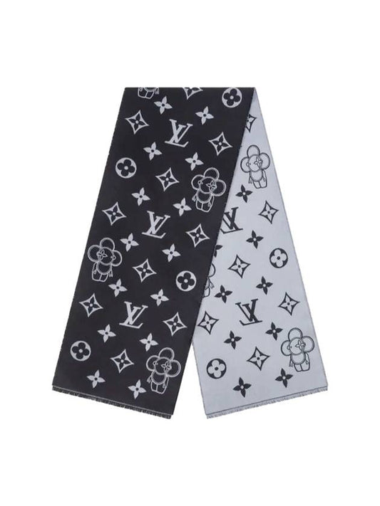 Essential Monogram Wool Muffler Black - LOUIS VUITTON - BALAAN 1