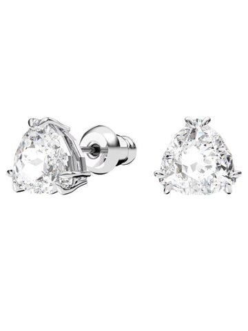 Matrix Trilliant Cut Stud Earrings White Silver - SWAROVSKI - BALAAN 1