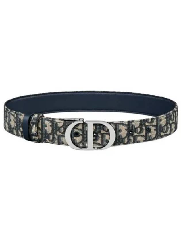 Oblique Jacquard 30 Montaine Reversible Smooth Calfskin Belt Blue - DIOR - BALAAN 2