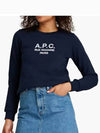 Women's Tina Logo Sweat Sweatshirt Navy - A.P.C. - BALAAN 3