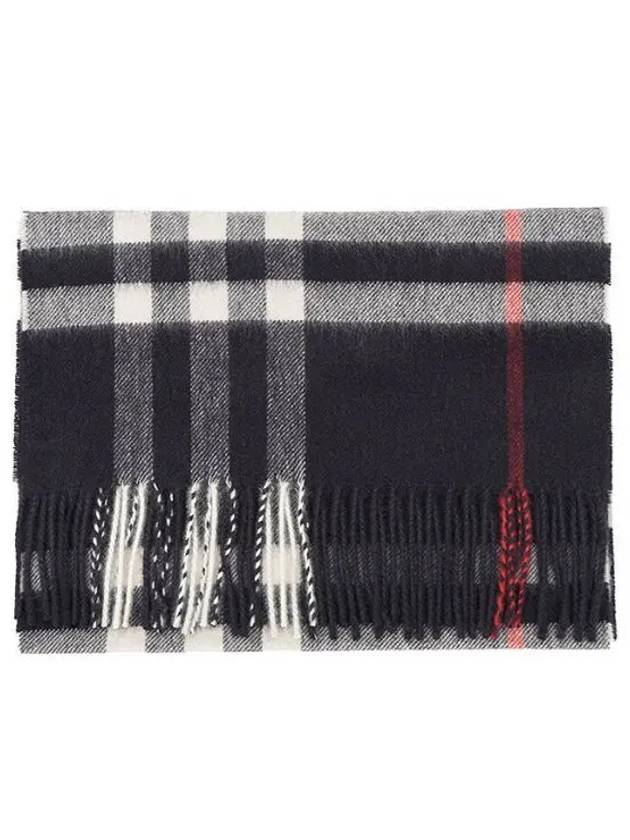 Check Cashmere Scarf Navy - BURBERRY - BALAAN 2