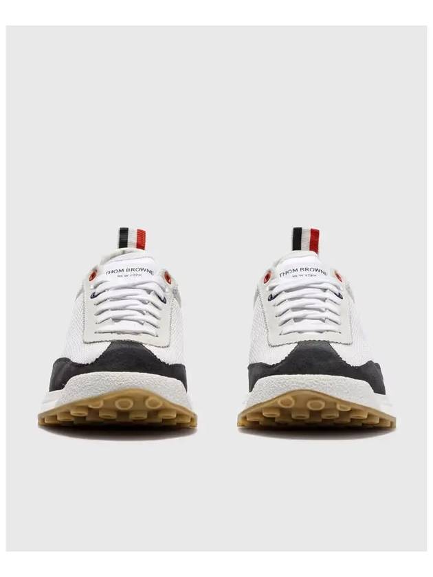 Fine Kid Suede Tech Runner Sneaker Navy - THOM BROWNE - BALAAN 4