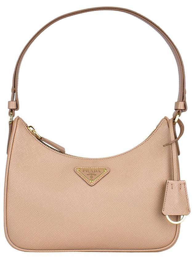 Re-Edition Saffiano Leather Mini Bag Cameo Beige - PRADA - BALAAN 3