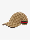 Original GG Web Supreme Canvas Baseball Ball Cap Beige Ebony - GUCCI - BALAAN 3