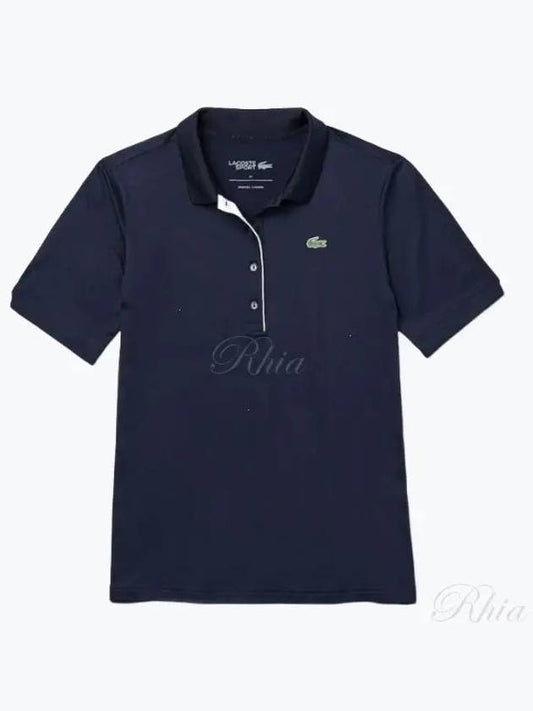 Women's Golf Performance Ultra Dry Short Sleeve Polo Shirt Navy - LACOSTE - BALAAN 2