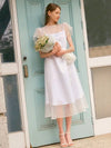 DAISY See through Petal sleeve Lace dress white - AME - BALAAN 3
