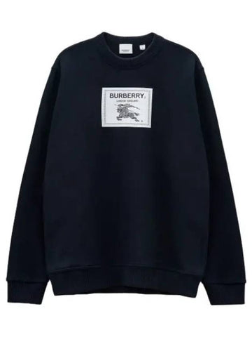 Logo sweatshirt navy t shirt - BURBERRY - BALAAN 1