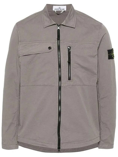 Men's Wappen Patch Zip-Up Bomber Jacket Grey Brown - STONE ISLAND - BALAAN 2