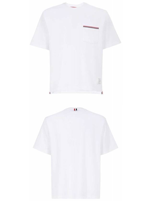 Cotton Oversized Pocket Short Sleeve T-Shirt White - THOM BROWNE - BALAAN 5