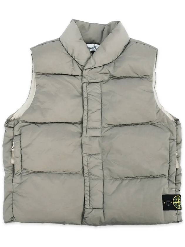 Kids Garment Dyed Nylon Metal Padded Vest Dove Grey - STONE ISLAND - BALAAN 4