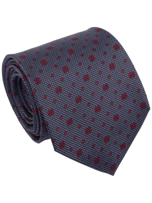 GG Dot Pattern Silk Tie Navy - GUCCI - BALAAN 2