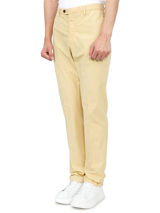 Men's Cotton Blend Straight Pants Yellow - DRUMOHR - BALAAN 3