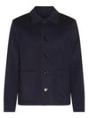 Pocket Patch Wool Blend Jacket Navy - AMI - BALAAN 2