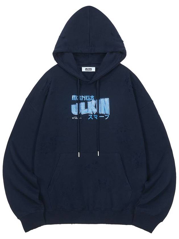 Cartoon Vintage Graphic Hoodie Navy - ULKIN - BALAAN 3