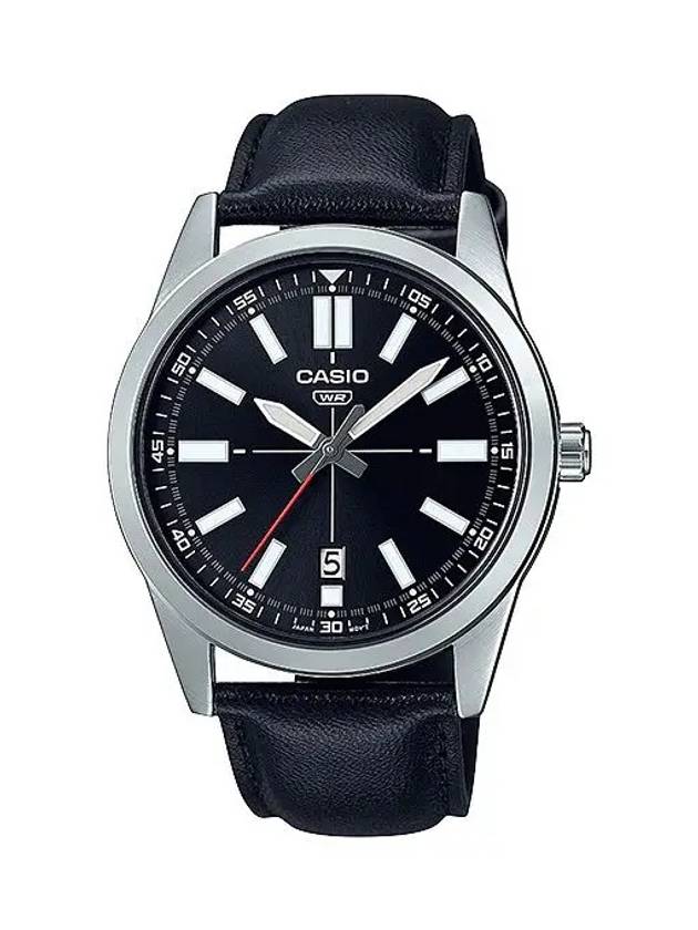 Men's Leather Wrist Watch MTPVD02L1E - CASIO - BALAAN 1