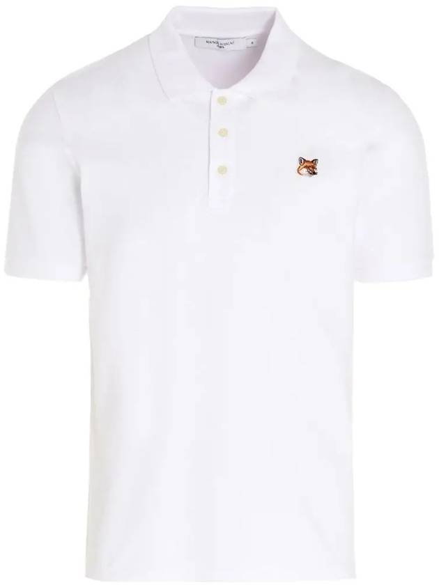 Fox Head Patch Classic Polo Shirt White - MAISON KITSUNE - BALAAN 2