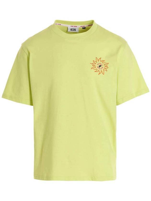 Men's Surfing Weirdo Printed Loose Short Sleeve T-Shirt Lime - GCDS - BALAAN 1