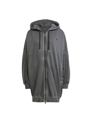 adidas ADILENIUM 2 Washed Oversized Hoodie Charcoal JM9249 - ADIDAS - BALAAN 1