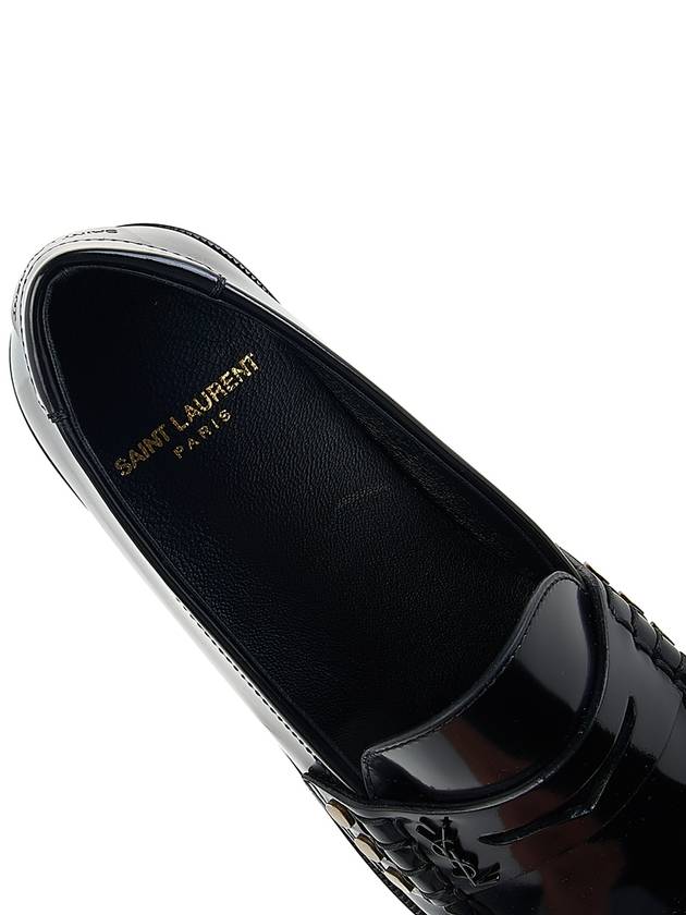 Monogram Penny Leather Loafer Black - SAINT LAURENT - BALAAN 8