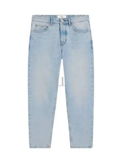 Low Rise Tapered Fit Crop Jeans Blue - AMI - BALAAN 2