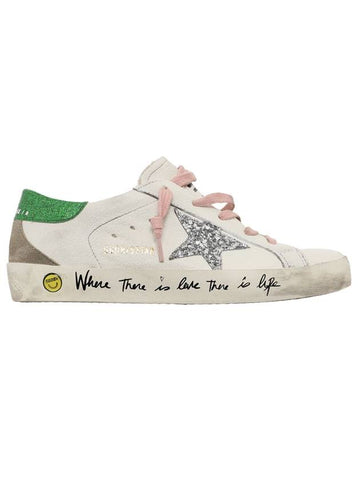 Kids Super Start Hand Print Low Top Sneakers White - GOLDEN GOOSE - BALAAN 1