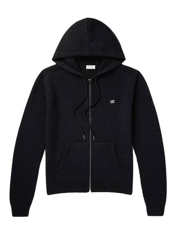 Triomphe Wool Zip-Up Hoodie Black - CELINE - BALAAN 1