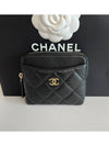 Classic zipper card wallet black caviar coin purse champagne gold AP2061 - CHANEL - BALAAN 1