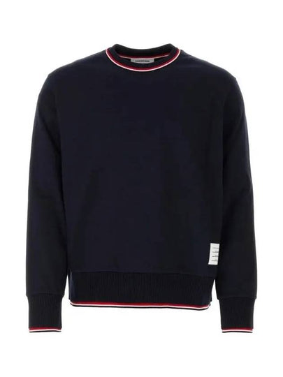 Logo Tab RWB Stripe Trimming Knit Top Navy - THOM BROWNE - BALAAN 2