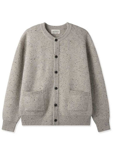 Wool Neff Crew Neck Cardigan OATMEAL - BLACKBROWN - BALAAN 1