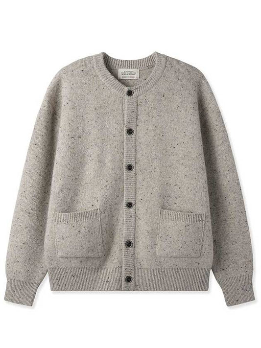 Wool Neff Crew Neck Cardigan OATMEAL - BLACKBROWN - BALAAN 1