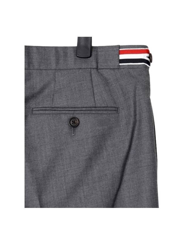 Low Rise Side Tab Wool Slacks Grey - THOM BROWNE - BALAAN 5