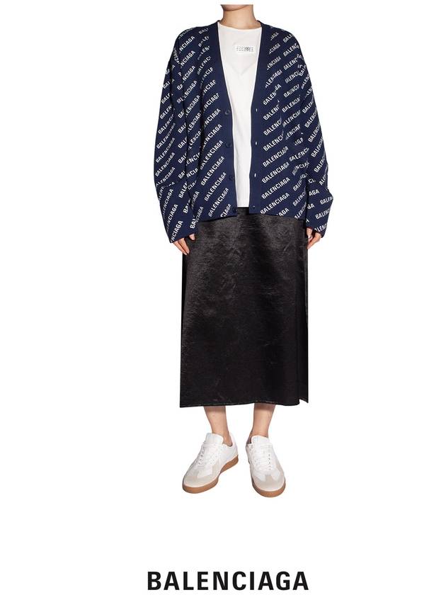 Mini Allover Logo Knit Cardigan Blue - BALENCIAGA - BALAAN 9