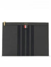 Diagonal Medium Document Case Clutch Bag Dark Grey - THOM BROWNE - BALAAN 2