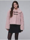 Ribbon buckle shearling fur jacket Pink - OPENING SUNSHINE - BALAAN 5