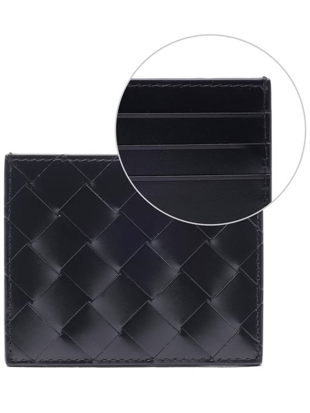 Intrecciato Spazzolato Card Holder Black - BOTTEGA VENETA - BALAAN 3