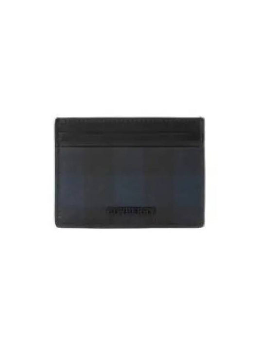 Check Leather Card Wallet Navy - BURBERRY - BALAAN 2