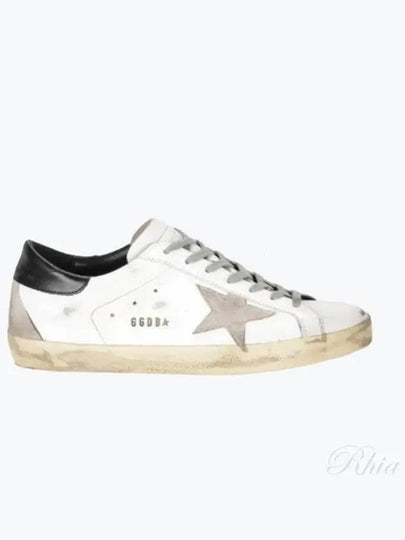 Men's Black Heel Tab Metal Stud Lettering Superstar Low Top Sneakers White - GOLDEN GOOSE - BALAAN 2