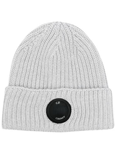 Extra Fine Merino Wool Beanie Grey - CP COMPANY - BALAAN 1