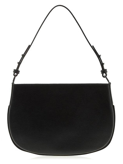 Issa Logo Buckle Leather Shoulder Bag Black - BY FAR - BALAAN 2