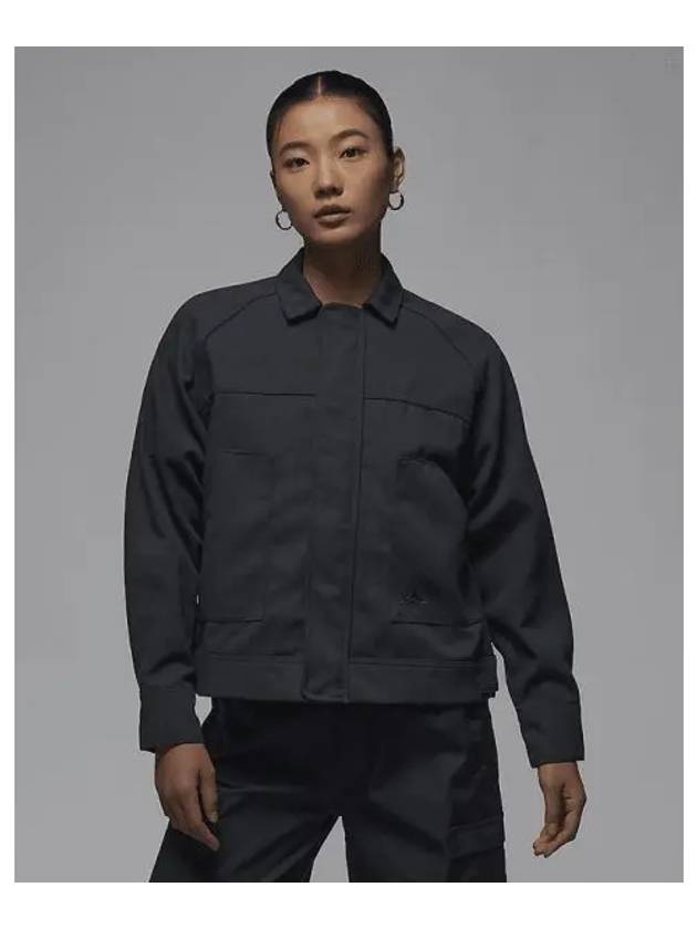 Jordan Lapel Shirt Jacket Black - NIKE - BALAAN 2