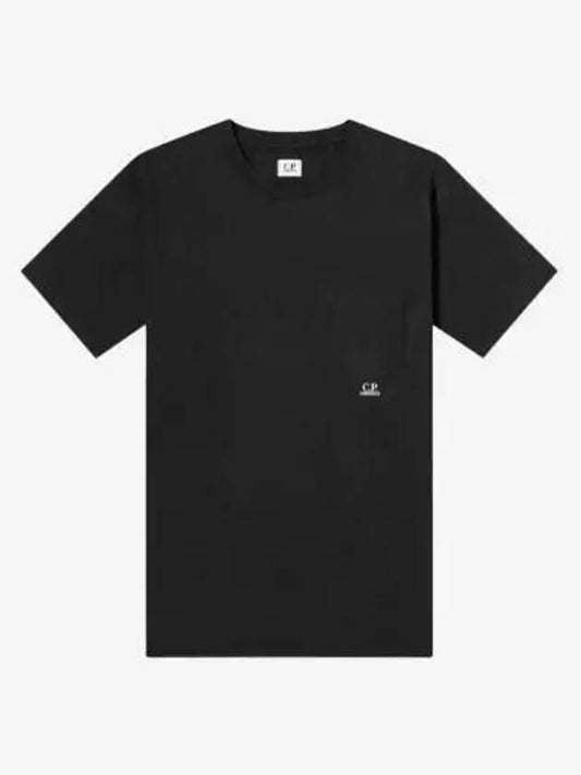 24/1 Jersey Garment Dyed Pocket Short Sleeve T-Shirt Black - CP COMPANY - BALAAN 2