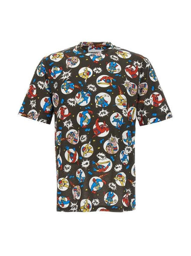 Allover Cartoon Printed Short Sleeved T-shirt - MOSCHINO - BALAAN 1