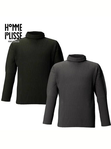 Homme Plissé neck polar long sleeve tshirt JK604 size 4 - ISSEY MIYAKE - BALAAN 1