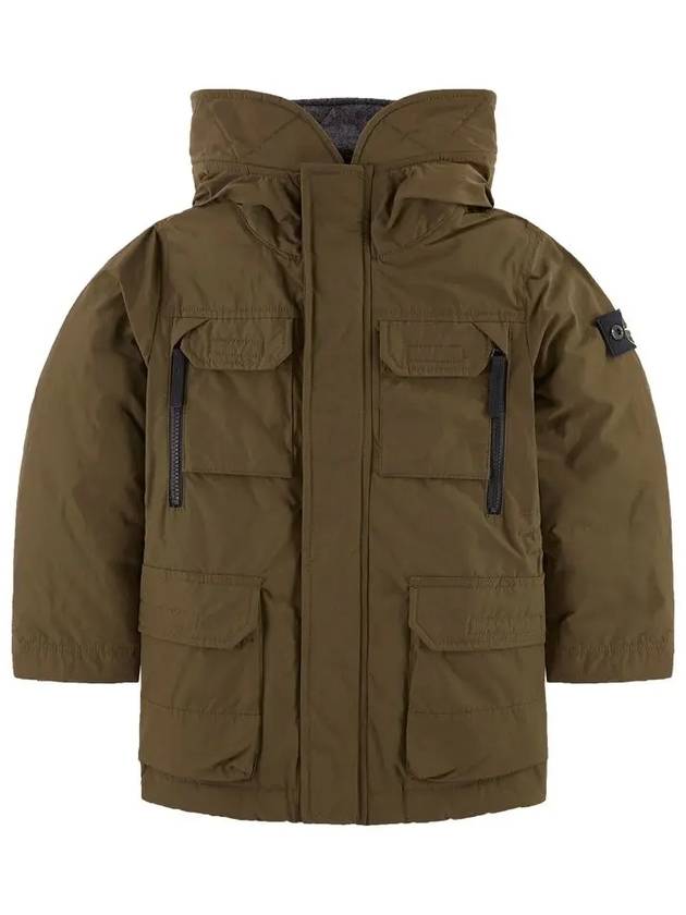 Kids Waffen Hooded Padded Jacket Khaki 691640634 V0054 - STONE ISLAND - BALAAN 2