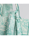 Toile de Jouy Sauvage 90 Square Scarf White Aqua - DIOR - BALAAN 4